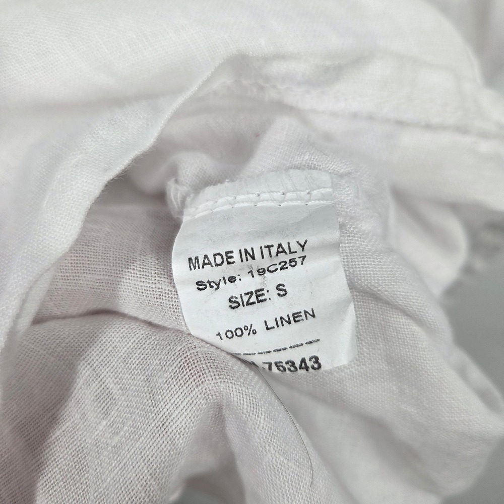 Francesca Bettini Linen Top Womens Small Made In Italy White Lagenlook Neutral - Picture 6 of 7